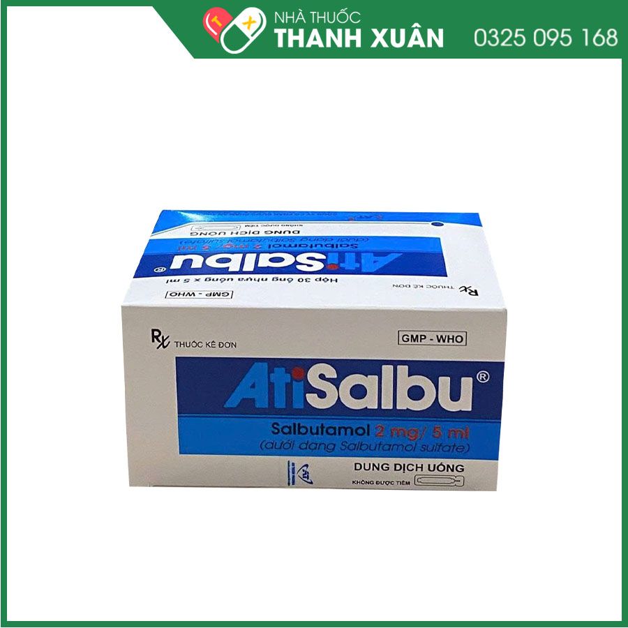 AtiSalbu chỉ định điều trị cơn hen, ngăn cơn co thắt phế quản, điều trị tắc nghẽn đường dẫn khí hồi phục